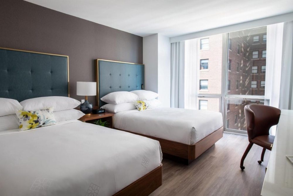 Deluxe Double Room with Two Double Beds with Limited View - Hearing Accessible